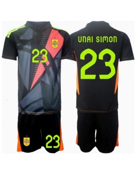 Spagna Unai Simon #23 Portiere Maglia Gara Trasferta Repliche Europei 2024 Bambino